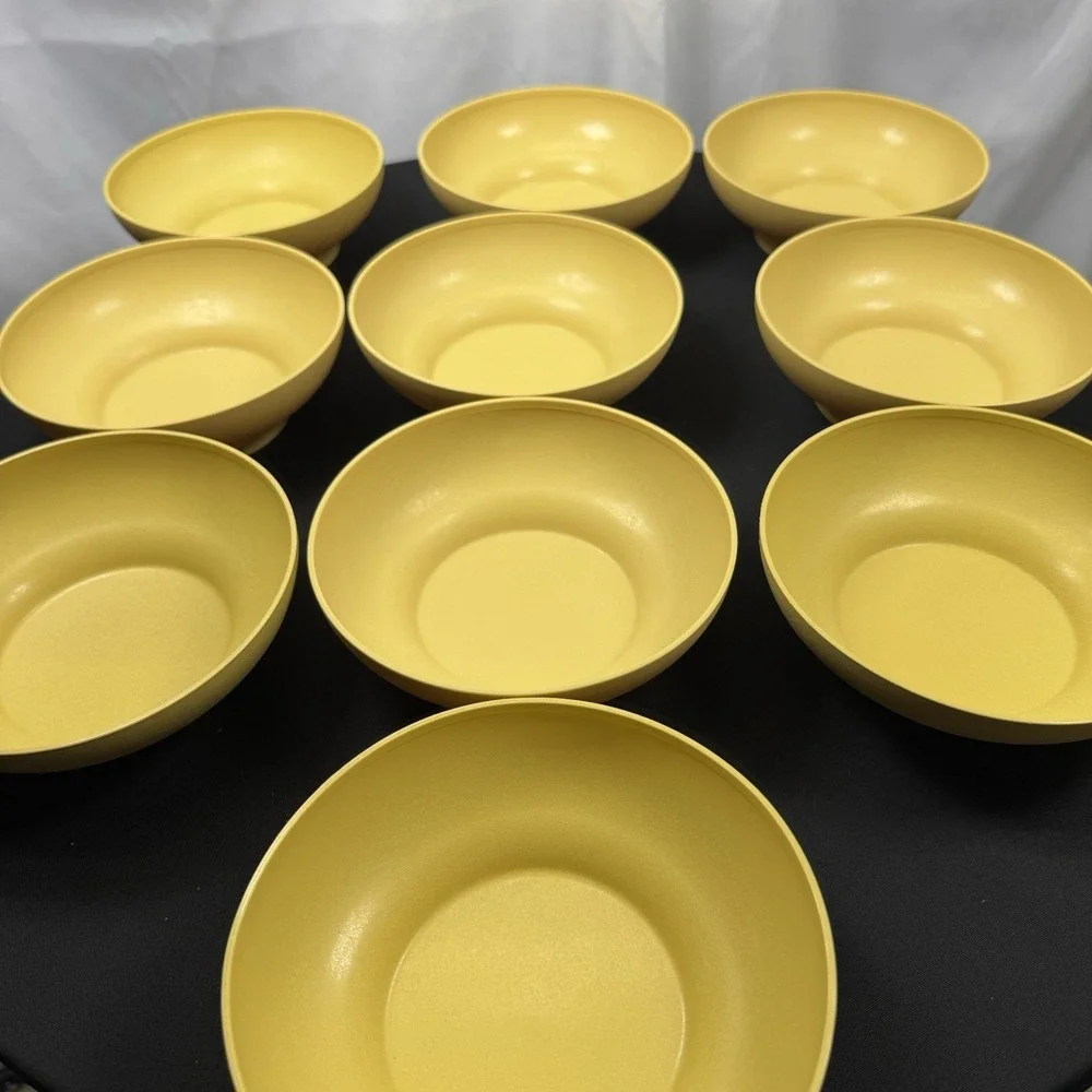 Lot of 10 Vintage‎ Tupperware Salad Cereal Bowls Harvest Gold #890
